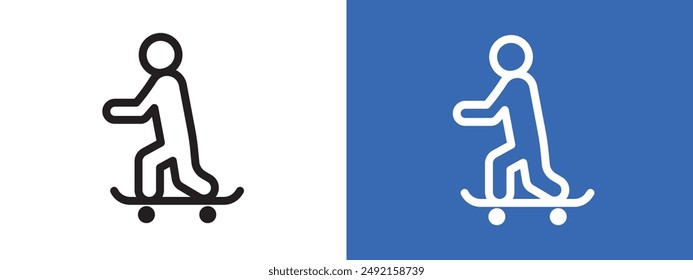 skateboarding logo sign set vector outline