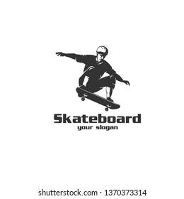 skateboarding man logo silhouette 