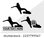 Skateboarding Monogram Vector Illustration Silhouette