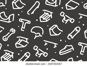 Skateboarding pattern background for graphic design.A-size horizontal.
