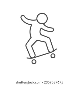 Skateboarding person line outline icon