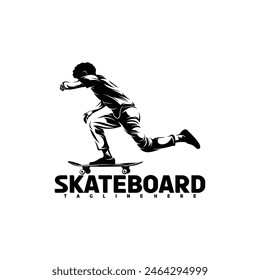 Skateboarding player vector illustration design. silhouette skateboard abstract