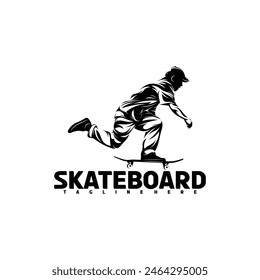 Skateboarding player vector illustration design. silhouette skateboard abstract