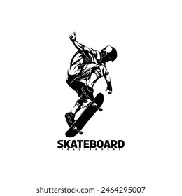 Skateboard-Player Vektorillustration Design. Silhouette Skateboard Abstract