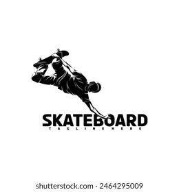 Skateboard-Player Vektorillustration Design. Silhouette Skateboard Abstract