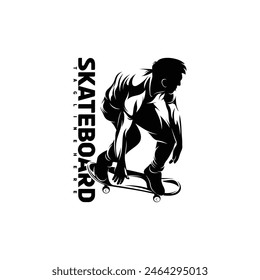 Skateboarding player vector illustration design. silhouette skateboard abstract