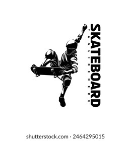 Skateboarding player vector illustration design. silhouette skateboard abstract