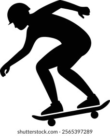 Skateboarding race silhouette isolated on white background. skateboarding sign vector illustration design