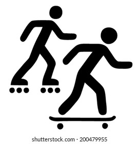 Skateboarding and rollerblading activity sign