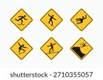 Skateboarding sign collections. Simple flat illustration of people do skateboard trick logo icon symbol sign