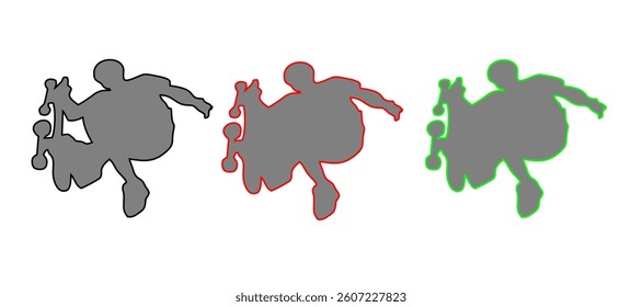 Skateboarding Silhouette illustration isolated on a white background
