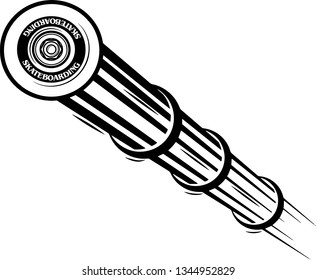 Skateboarding Skateboard Wheel Fast Motion Moving Effect With Speed Line Trails