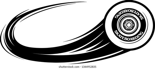 Skateboarding Skateboard Wheel Fast Motion Moving Effect With Speed Line Trails