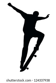 Skateboarding Skater do Nosegrind with Board Silhouette