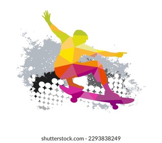 Skateboarding sport graphic for use as a template for flyer or for use in web design.