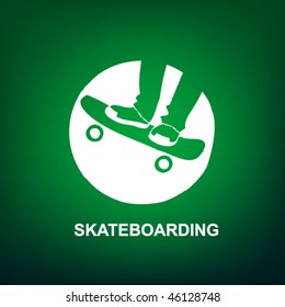 skateboarding sport icon on the green background