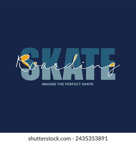  Tipografía deportiva de skateboarding, gráficos de camisetas, ilustración vectorial.