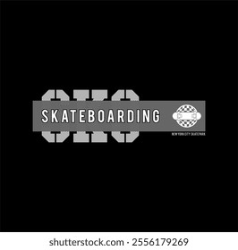  SKATEBOARDING sport typography, tee shirt graphics, vectors illustration.