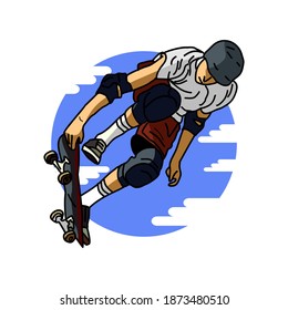 skateboarding sport. vector illustration on white background. eps file

