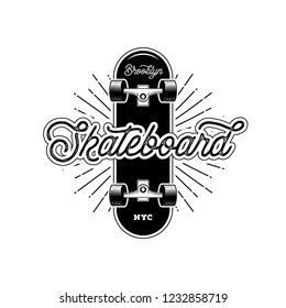 Skateboarding t-shirt design. Urban skating. Skateboard typography. Vector vintage illustration.