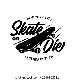 Skateboarding t-shirt design. Urban skating. Skateboard typography. Vector vintage illustration.