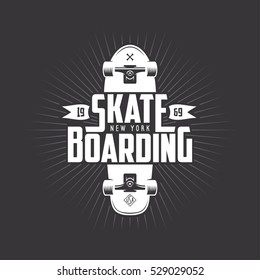 Skateboarding t-shirt design. Urban skating. Skateboard typography. Vector vintage illustration.