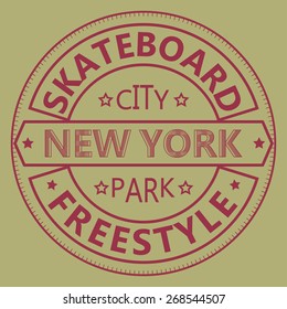 Skateboarding t-shirt graphic design. New York City Skate Board Freestyle typography - vector illustration 