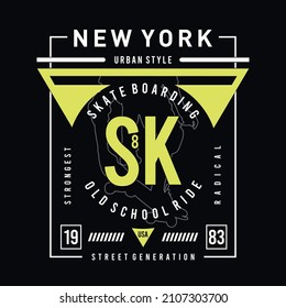 Skateboarding typography design t-shirt, vector illustration