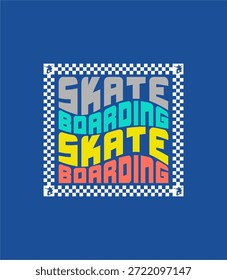 Skateboarding Tipografia design vetor ilustração