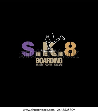 Skateboarding typography design vector illustration