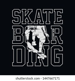 Skateboarding typography, tee shirt graphics, vectors - Vector