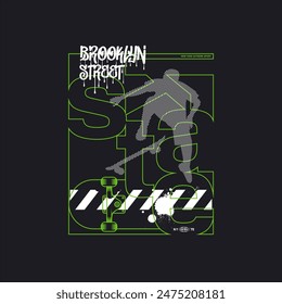 Skateboarding, typography, tee shirt graphics,nyc