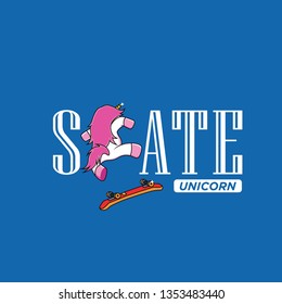 Skateboarding Unicorn Cartoon