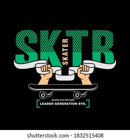 Skateboarding vector design  t shirt PRINT.Leader generation.