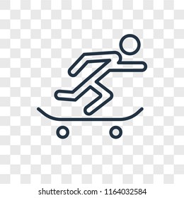 Skateboarding vector icon isolated on transparent background, Skateboarding logo concept