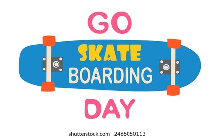 Skateboarding vector illustration design. Good for Go Skateboarding Day , vector flat illustration , skateboard banner .