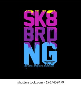 Skateboarding vector illustration with  for t-shirt print and other uses. 