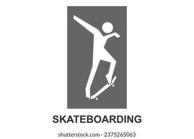 skateboarding vector line icon. playing skateboarding. extreme sport  pictogram illustration.