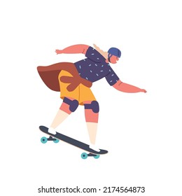 Skateboarding Youth Urban Culture and Teen Activity on Street. Extreme Sport, Teenager Girl Spend Time in Skate Park or Rollerdrome Perform Skateboard Jumping Stunts. Cartoon Vector Illustration