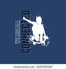 Skateboarding,NYC,Brooklyn Skate park typography, tee shirt graphics, vectors.