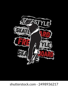 Skateboarding,NYC,Brooklyn Skate park typography, tee shirt graphics, vectors illustration.