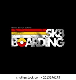 Skateboarding,NYC,Brooklyn Skatepark typography, tee shirt graphics, vectors