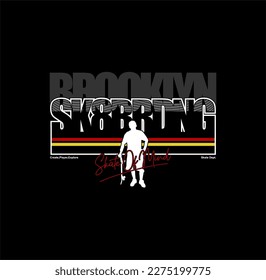 Skateboarding,NYC,Brooklyn Skatepark typography, tee shirt graphics, vectors