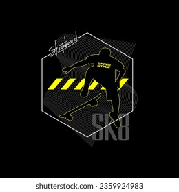 Skateboarding,NYC,typography, tee shirt graphics, vectors illustration.