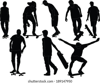 skateboards collection - vector