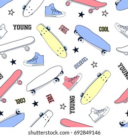 skateboards pattern illustration vector.