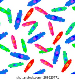 Skateboards  pattern on a white background. Vector illustration.