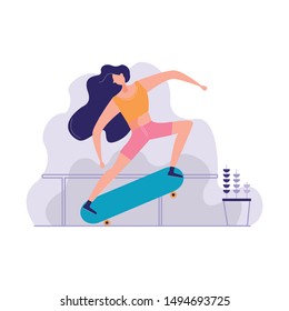 Skatebord Trick Skatepark vector illustration