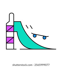 skatepark skate sport line icon vector. skatepark skate sport sign. isolated symbol illustration