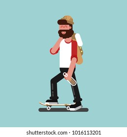 Skater with alcohol skating